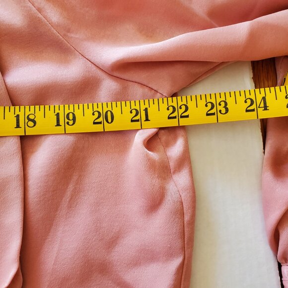 Worthington Dusty Rose Tie Neck Wing Cuff Blouse Large - Picture 12 of 14